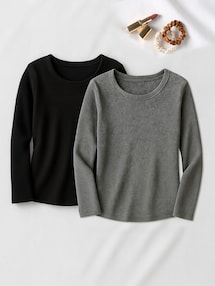 2er-Pack Umstandsshirts mit Rippstruktur