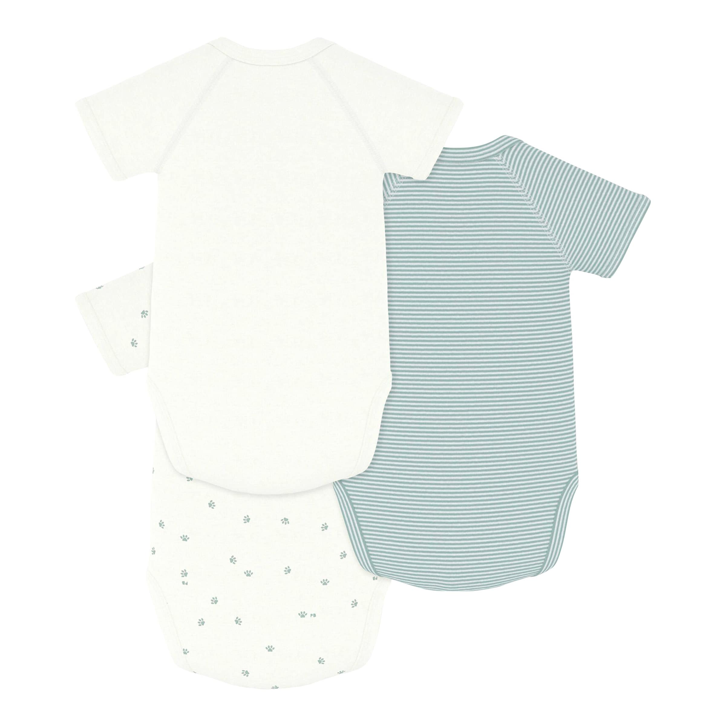 Petit Bateau 3er-Pack Wickelbody kurzarm Ringel Pfoten