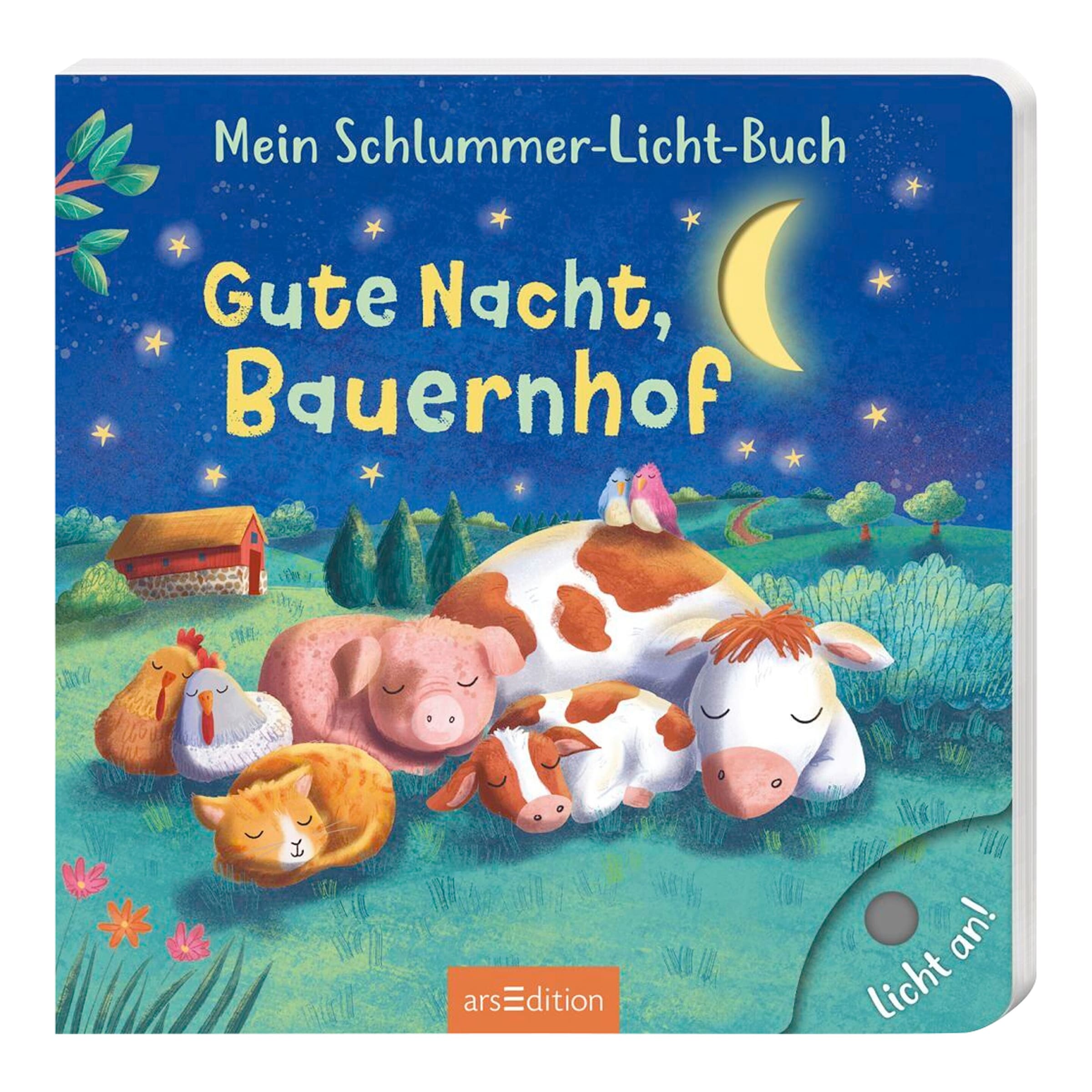 Arsedition Pappbilderbuch Mein Schlummer-Licht-Buch: Gute Nacht, Bauernhof