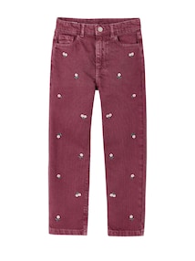 M‰dchen Mom-Fit-Hose mit gestickten Motiven, Bundweite verstellbar