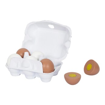 Eier aus Holz 6er-Pack