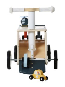 Kinder 2-in-1-Rutschfahrzeug mit Spielautos, Holz FSC®