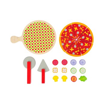 Schneide Pizza-Set aus Holz