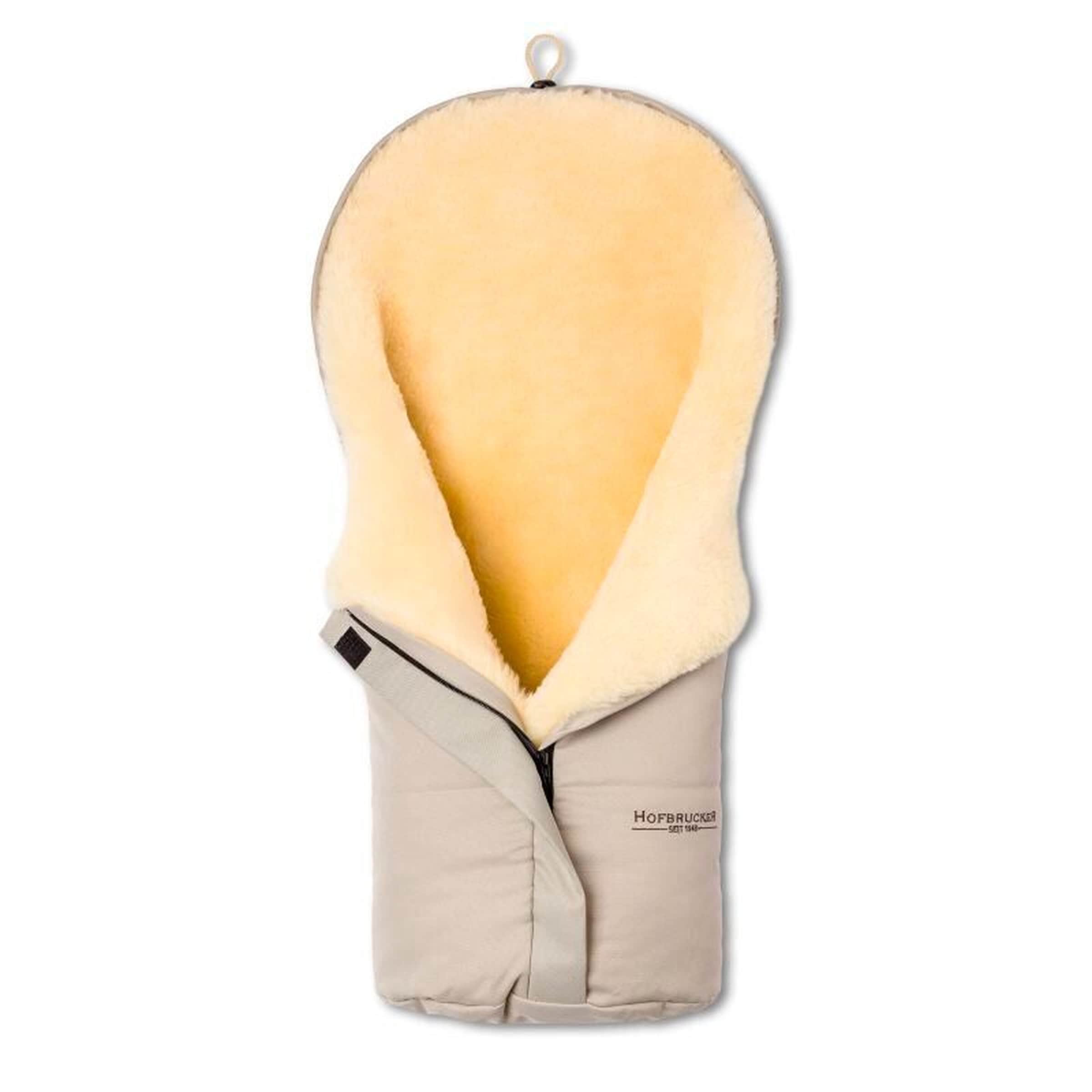 Thumbnail - Hofbrucker Kinderwagen Lammfell-Fußsack für Babywanne Eskimo beige