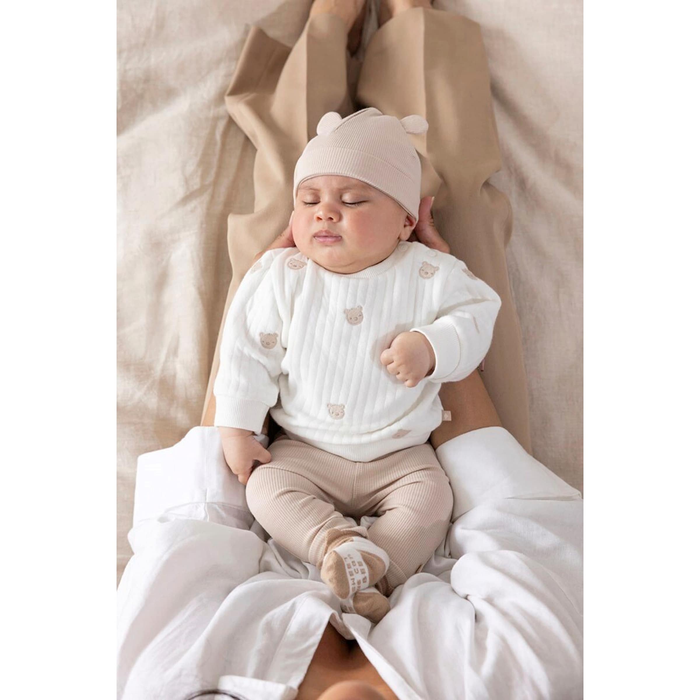 Sweatshirt Bären-Stickerei Rippqualität