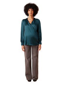 Schimmernde Wickelbluse für Schwangerschaft und Stillzeit