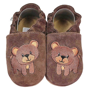 Krabbelschuhe Bär dunkelbraun