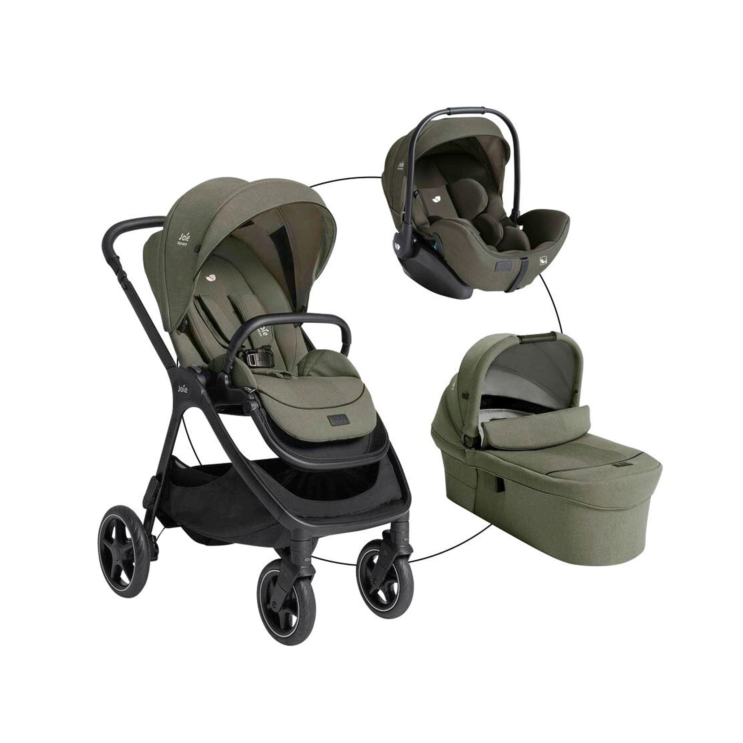 Joie Kombikinderwagen Finiti Trio-Set inkl. Babyschale i-Level Pro gruen