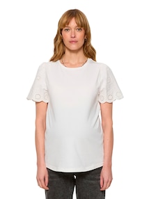 Umstandsshirt, kurze Ärmel mit Stickereien