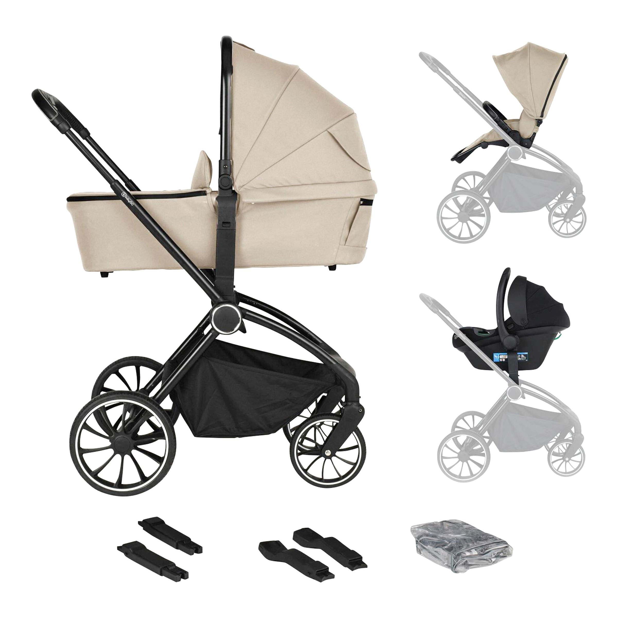 Babygo Kombikinderwagen Harmony Trio-Set inkl. Babyschale iTravel XP beige
