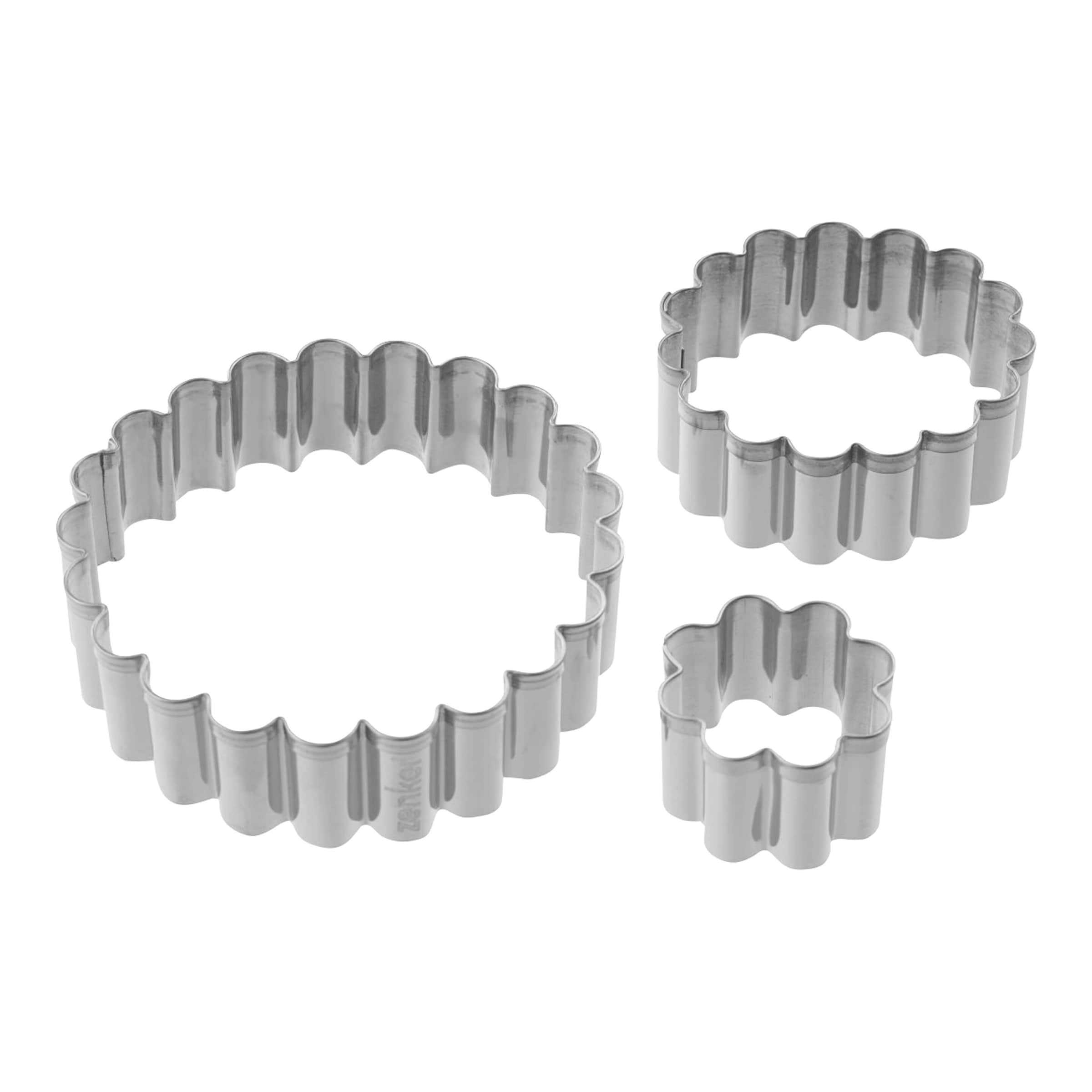 Ausstecher gewellt 3tlg 3 x 3 x 2 cm 5 x 5 x 2 cm 7 x 7 x 2 cm hochwertige Ausstechformen Ausstecher für Plätzchen 3 verschieden große Formen
