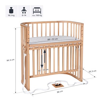 Beistellbett Boxspring Comfort Plus 89x51 cm