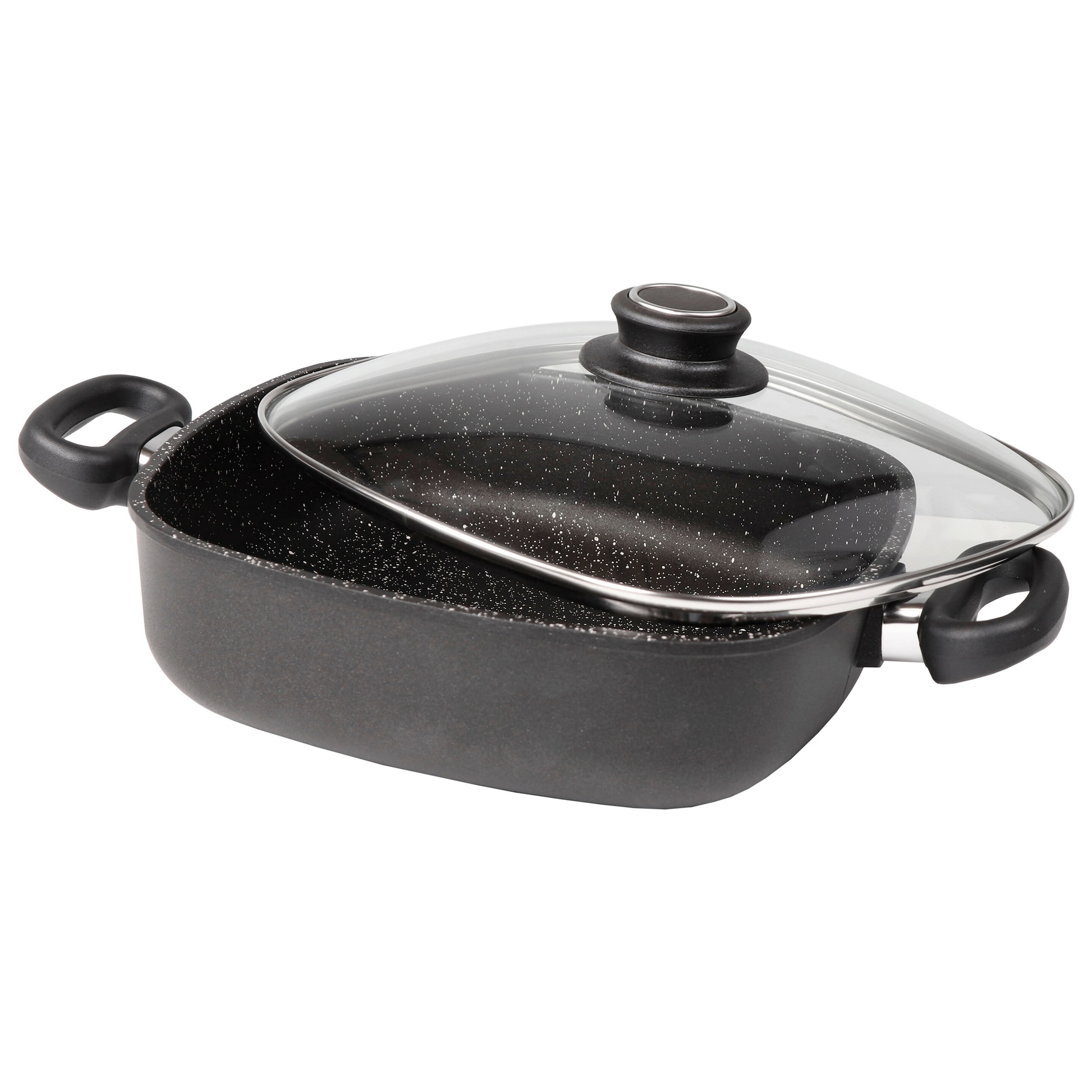 STONELINE® STONELINE Made in Germany Servierpfanne Eckig 24 cm | mit Deckel