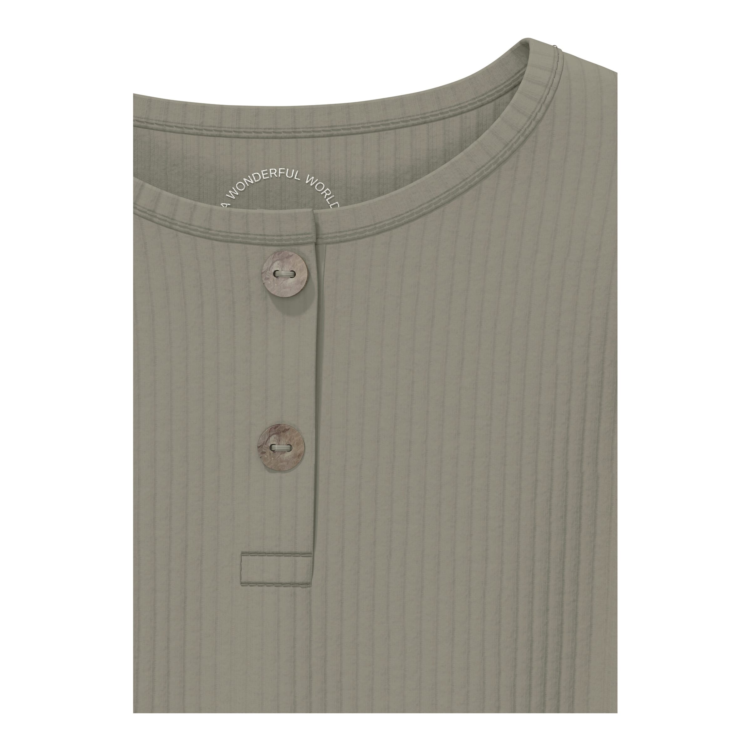 Henley-Shirt langarm Rippqualität