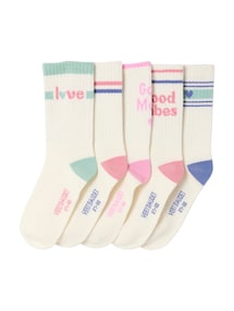 5er-Pack Sport-Socken mit Schriftzug & Herzmotiven, Kinder