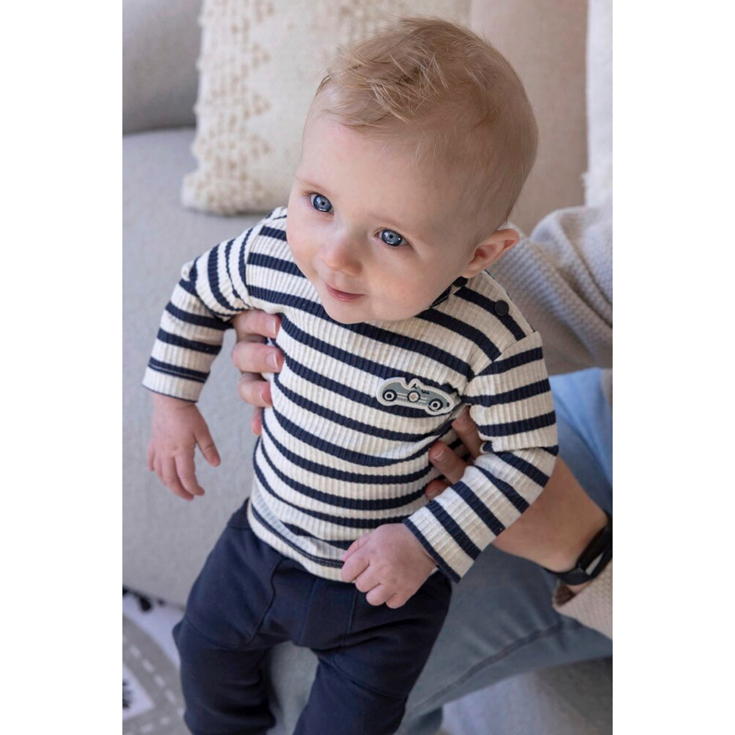 Shirt langarm Ringel Auto Rippqualität