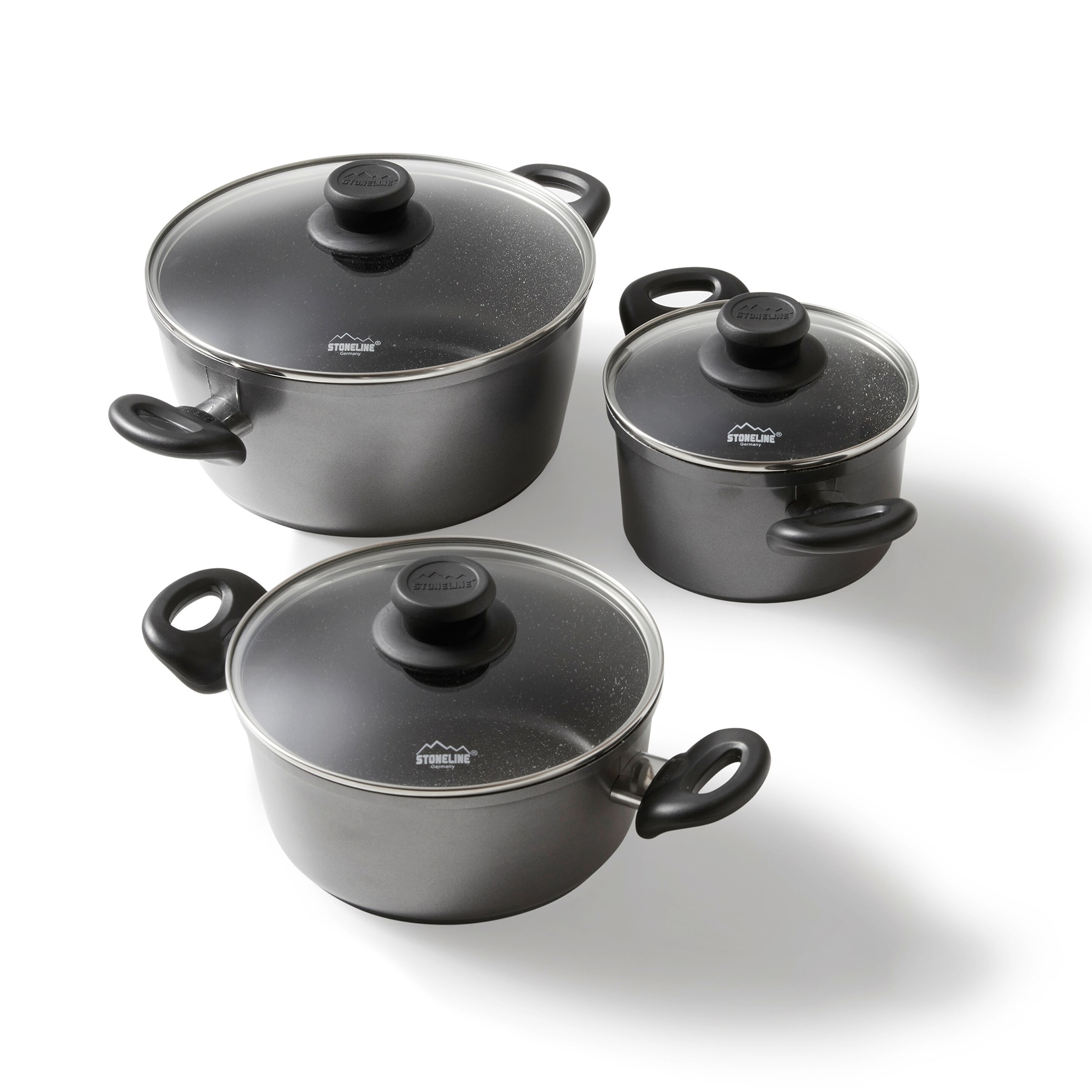 STONELINE® STONELINE Topf-Set 6-teilig 16/20/24 | mit Deckeln