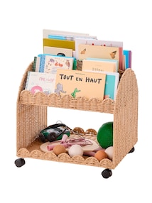 Bücherregal auf Rollen FESTON klein Kinderzimmer Papierkordel