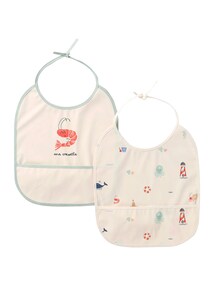 2er-Set Lätzchen Baby, beschichtet, Auffangschale