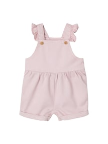 Kurze Baby Latzhose mit Volants, Lyocell/Baumwolle