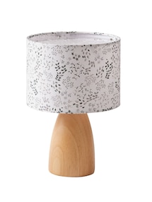 Nachttischlampe FLORA mit Holzfuß, Kinderzimmer