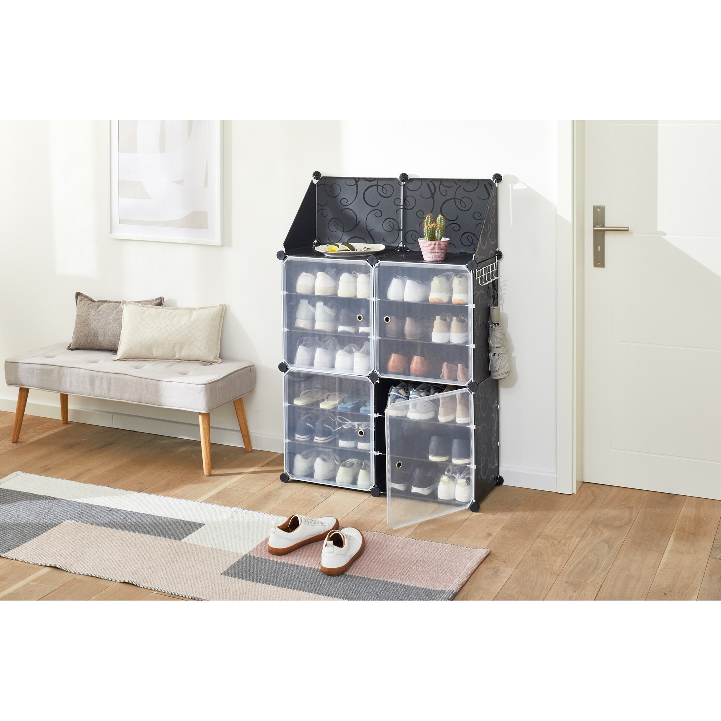 Steckbarer Schuhschrank mit Ablage „Trend“