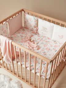Baby Bettumrandung / Polster für Laufgitter ROSENTRAUM