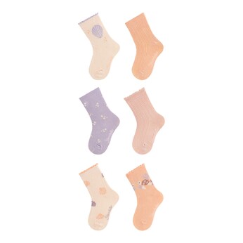 6er-Pack Socken Pfoten Muscheln Schildkröte