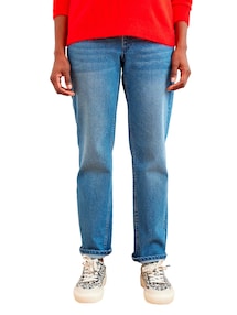 Umstands-Jeans mit geradem Bein und nahtlosem Einsatz am Bauch , Bundweite verstellbar