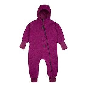Wollwalk-Overall mit Kapuze und Klappbündchen