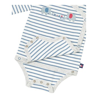 3er-Pack Wickelbodys langarm Elefant Ringel