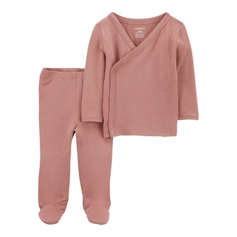 2-tlg. Set Wickelshirt langarm und Hose mit Fuß