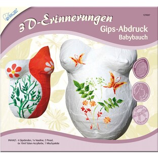 Gips-Abdruck Babybauch mit Farben