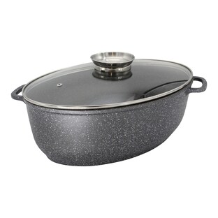 Cocotte en fonte d’aluminium avec couvercle en verre, 8 l