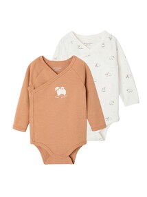 2er-Pack Baby Wickelbodys langarm