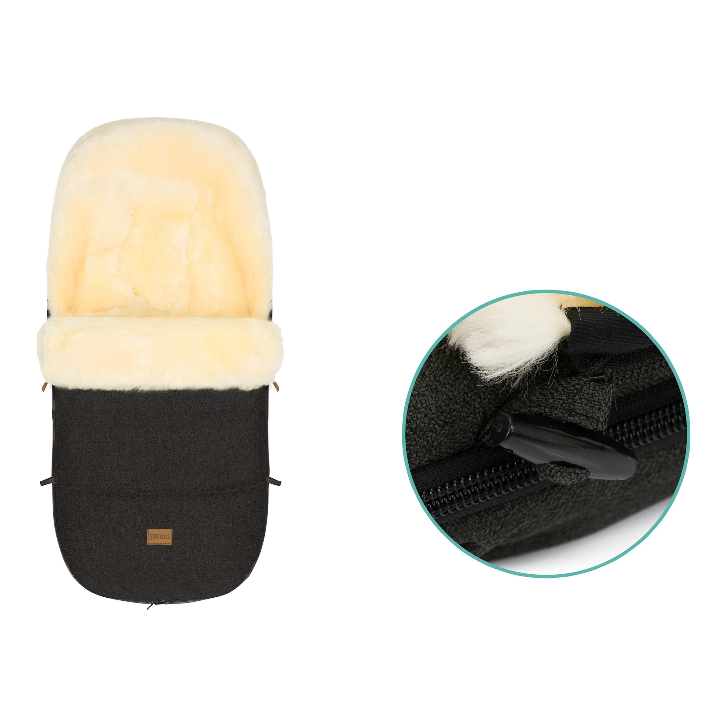 Thumbnail - Fillikid Winterfußsack Lammfell Makalu Style braun