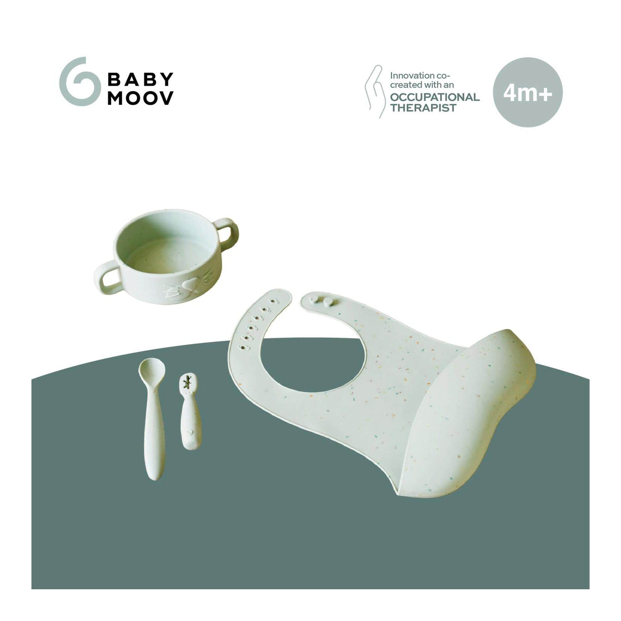 Babymoov 4-tlg. Geschirrset inkl. Silikon-Lätzchen
