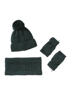 Jungen-Set: Mütze, Rundschal & Handschuhe
