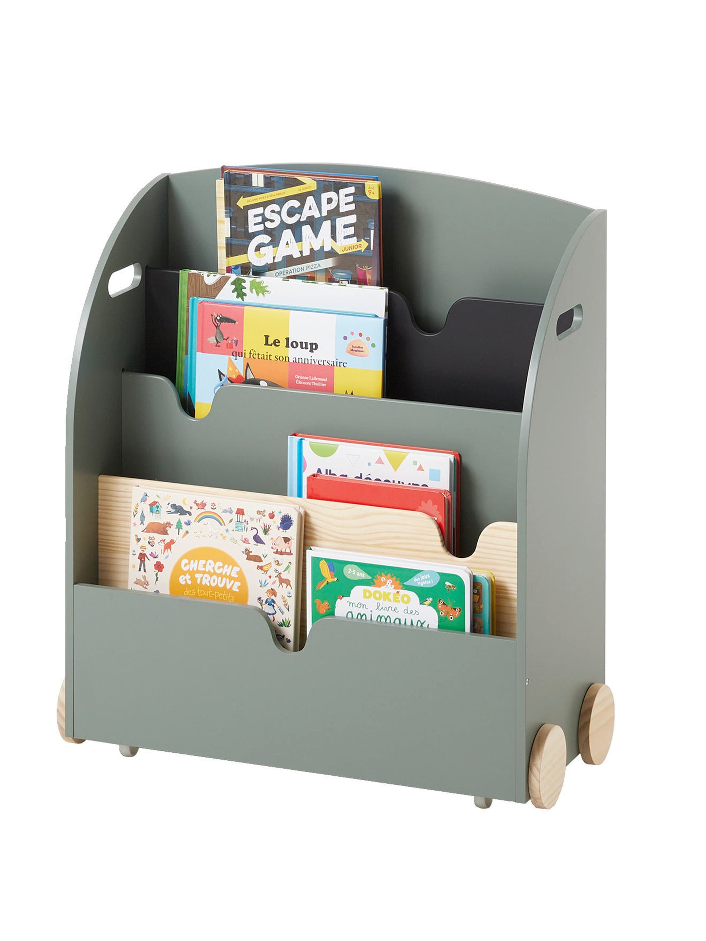 Vertbaudet Kinderzimmer Bücherregal mit Rollen SCHOOL
