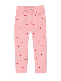 M‰dchen Mom-Fit-Hose mit gestickten Motiven, Bundweite verstellbar