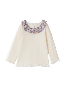 Baby Blusenshirt mit Kragen aus Rippjersey