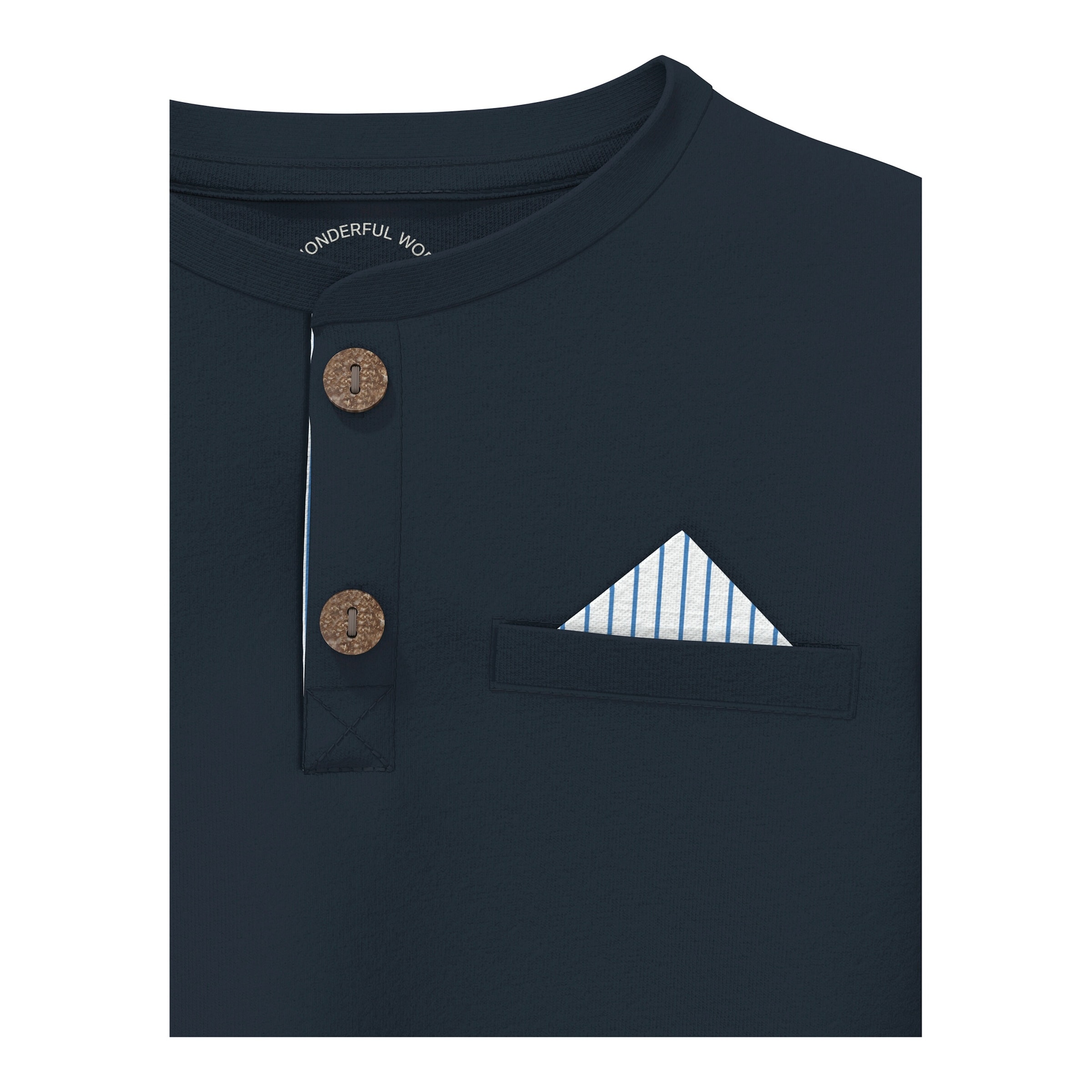 Henley-Shirt langarm 2in1