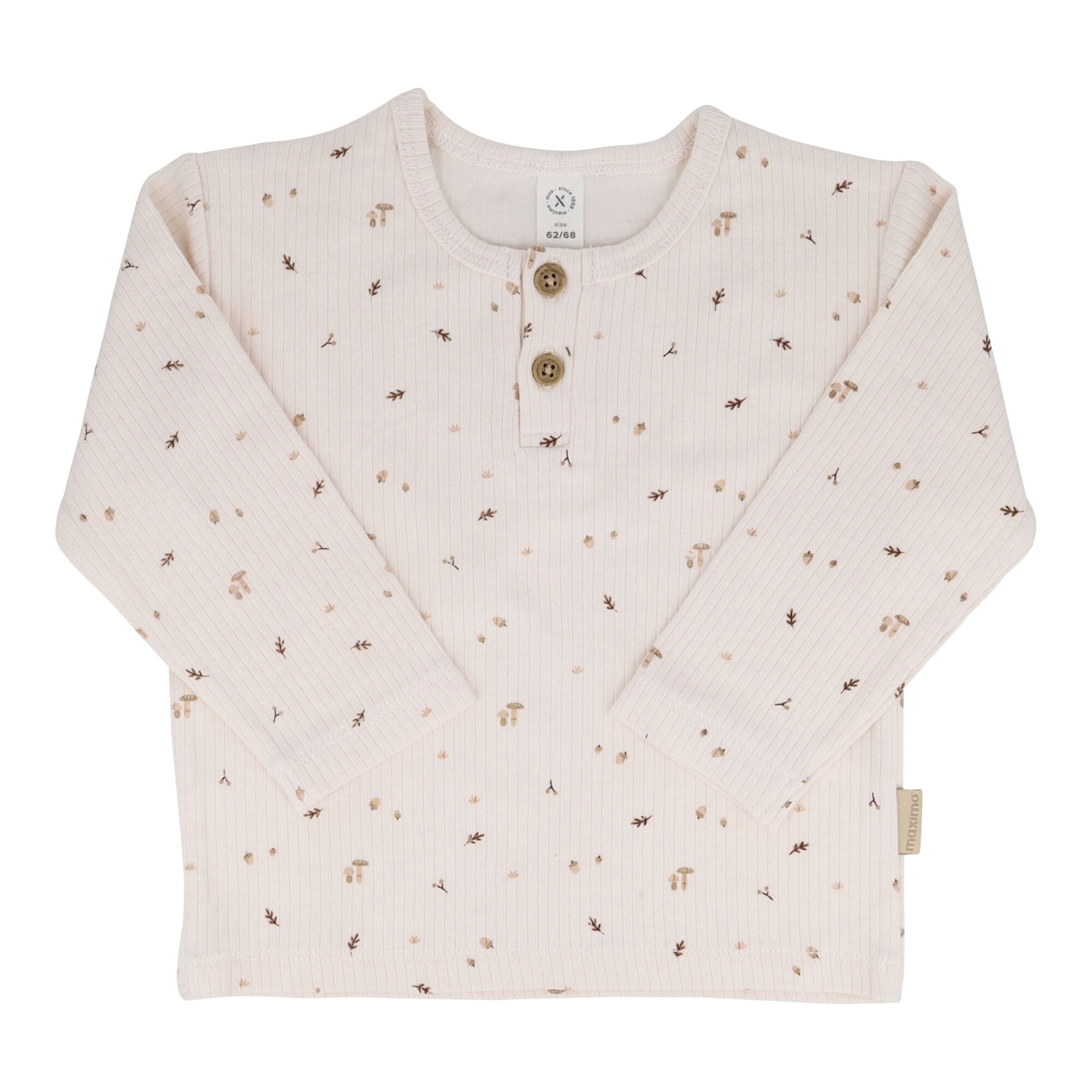Maximo Henley-Shirt langarm Wald Rippqualität