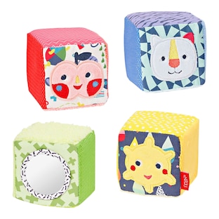 Lot de 4 cubes en tissu Color Friends