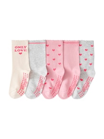 5er-Pack Stoppersocken mit Herzen Mädchen