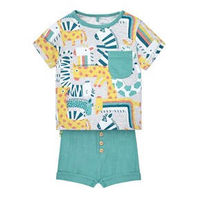 2-tlg. Set T-Shirt und Shorts Tiere