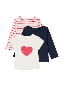 Bio-Kollektion: 3er-Pack Mädchen Shirts BASIC, Langarm & Kurzarm