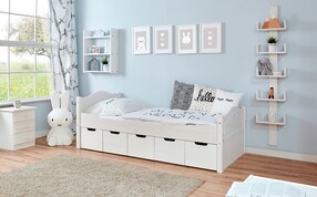 Einzelbett "Leni" 90x200 Kiefer Weiß