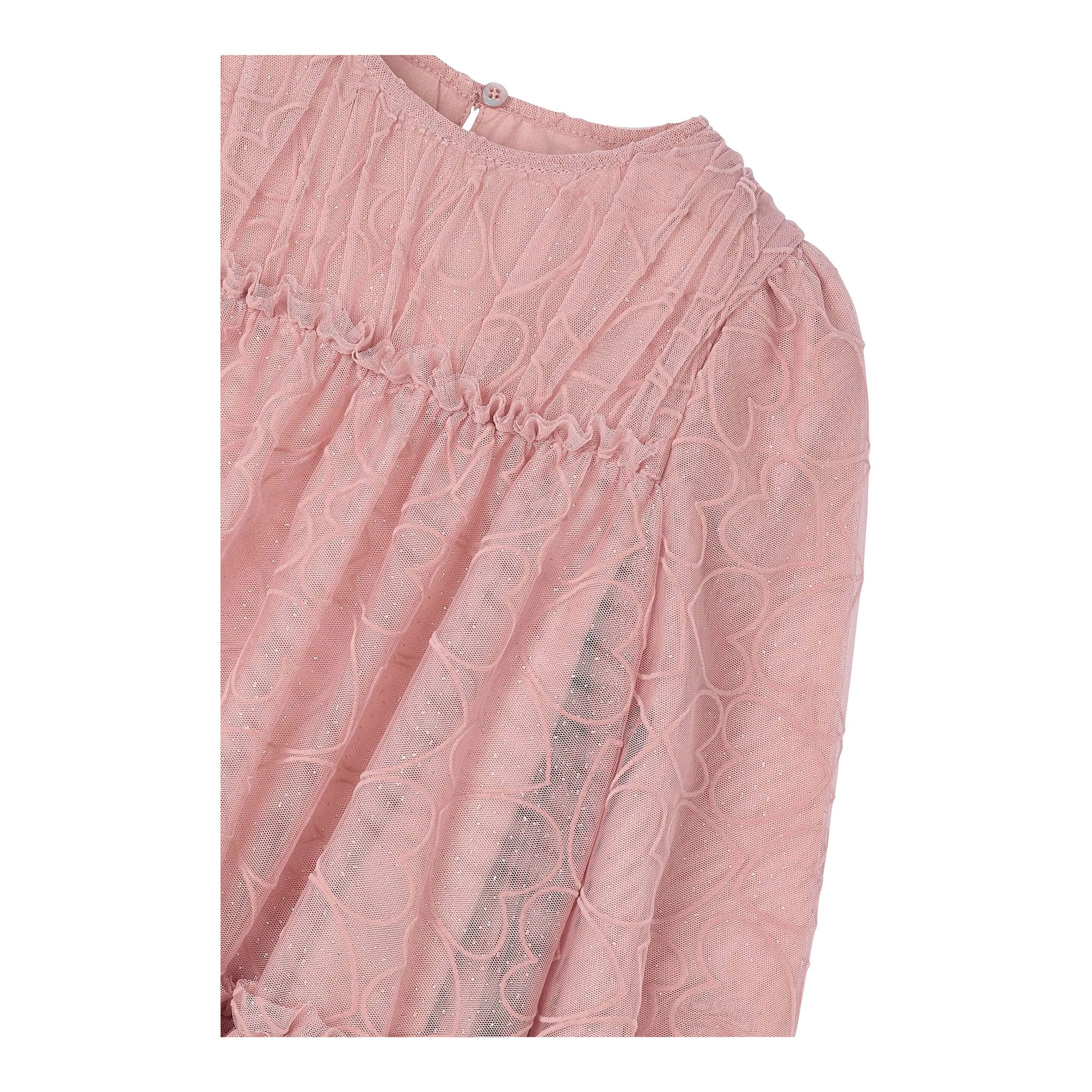 Tüllkleid langarm Herzen Glitzer