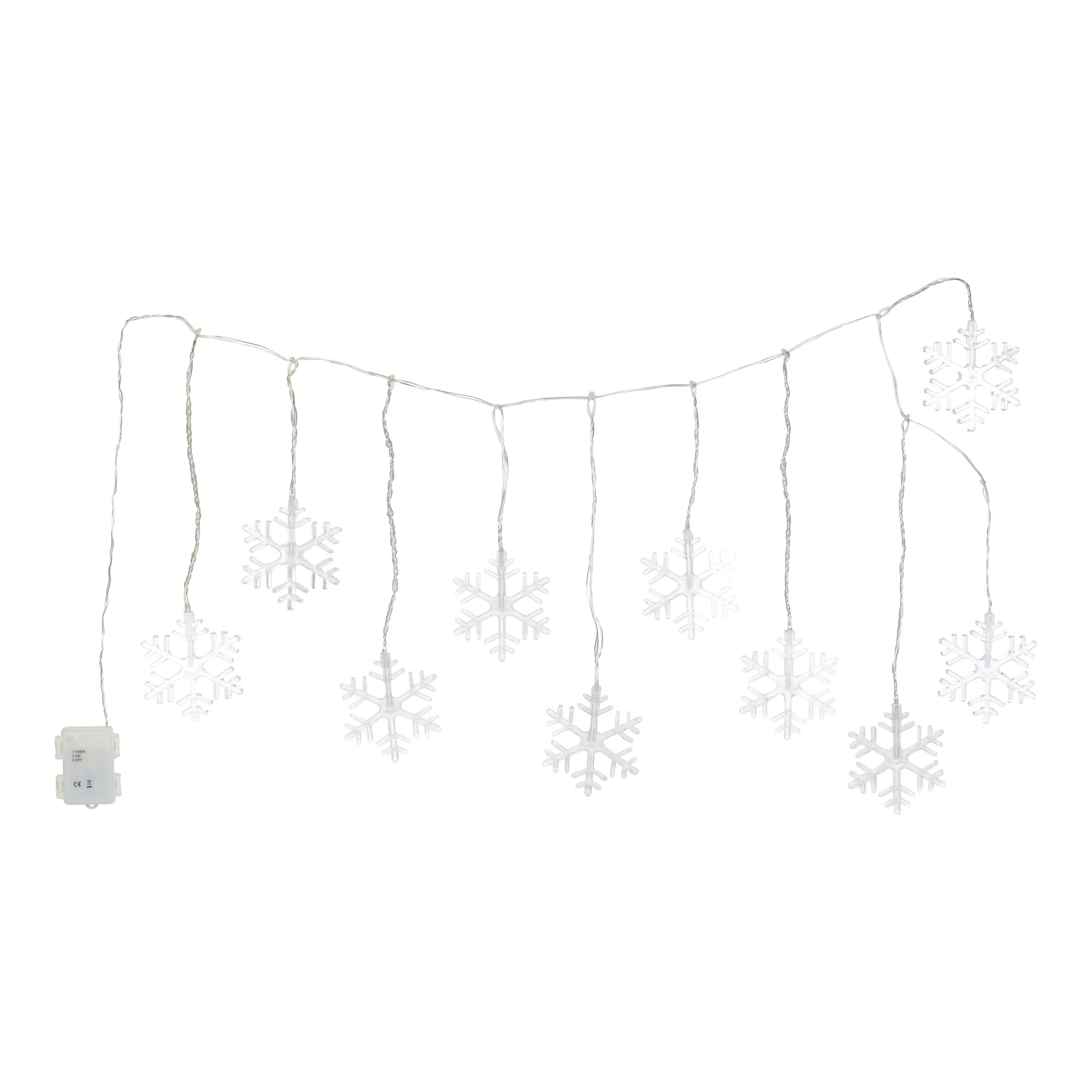 LED-Lichtervorhang „Schneeflocken“, 95 cm